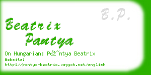beatrix pantya business card